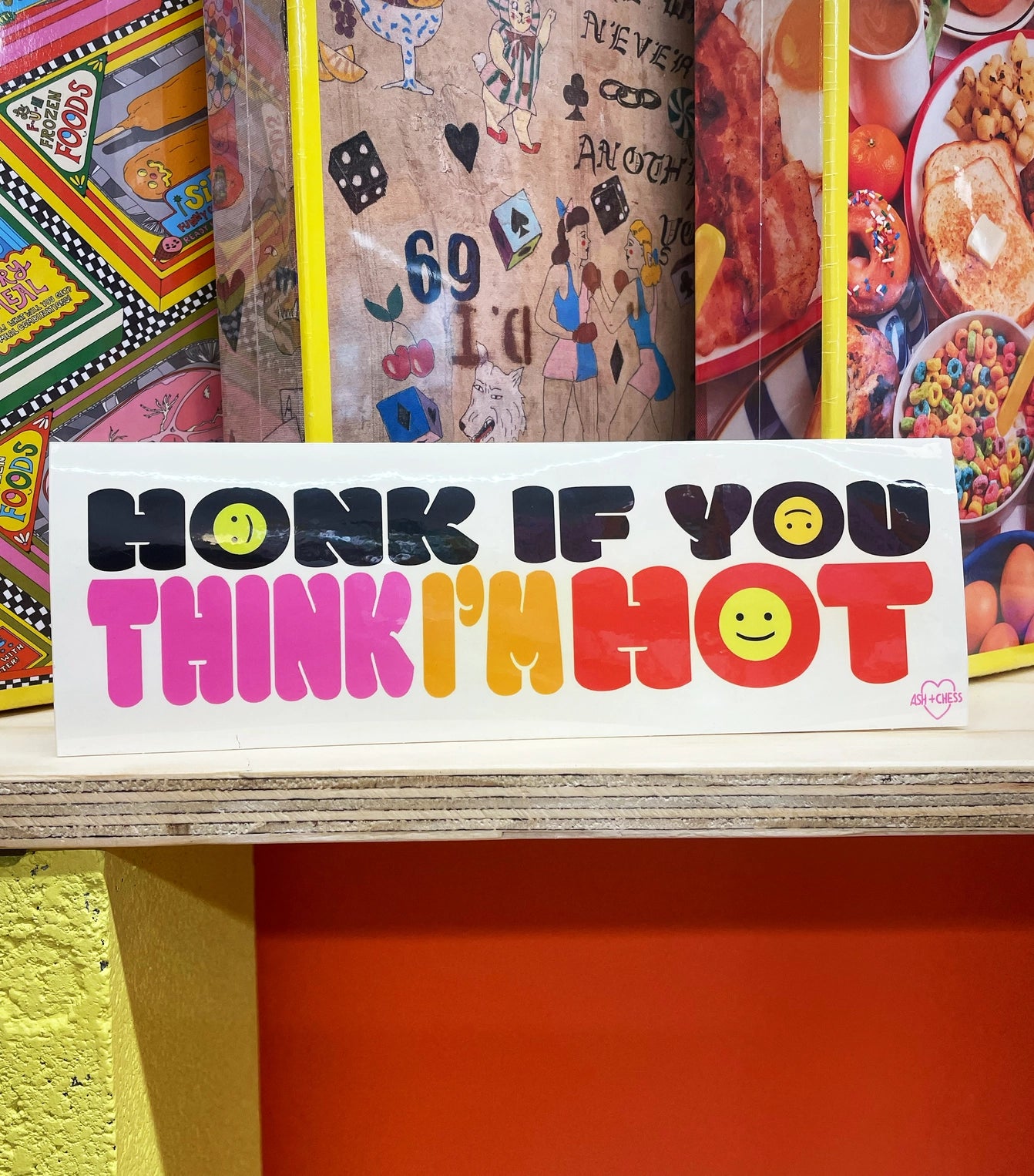 Honk If You Think I'm Hot Bumper Sticker