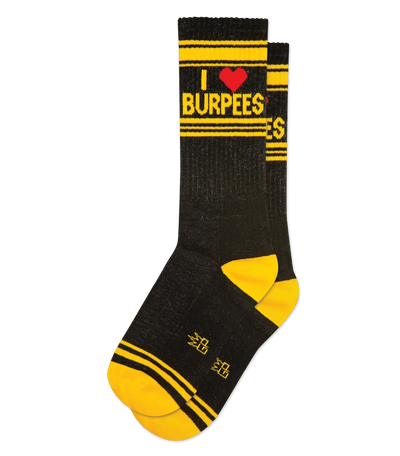 I ❤️ BURPEES gym crew socks