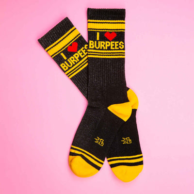 I ❤️ BURPEES gym crew socks