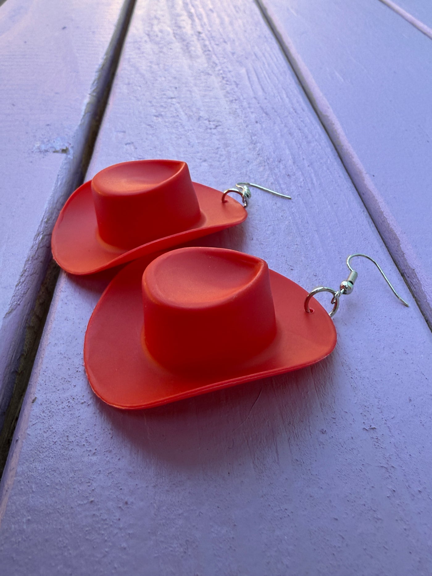 Red Cowboy Hat Earrings