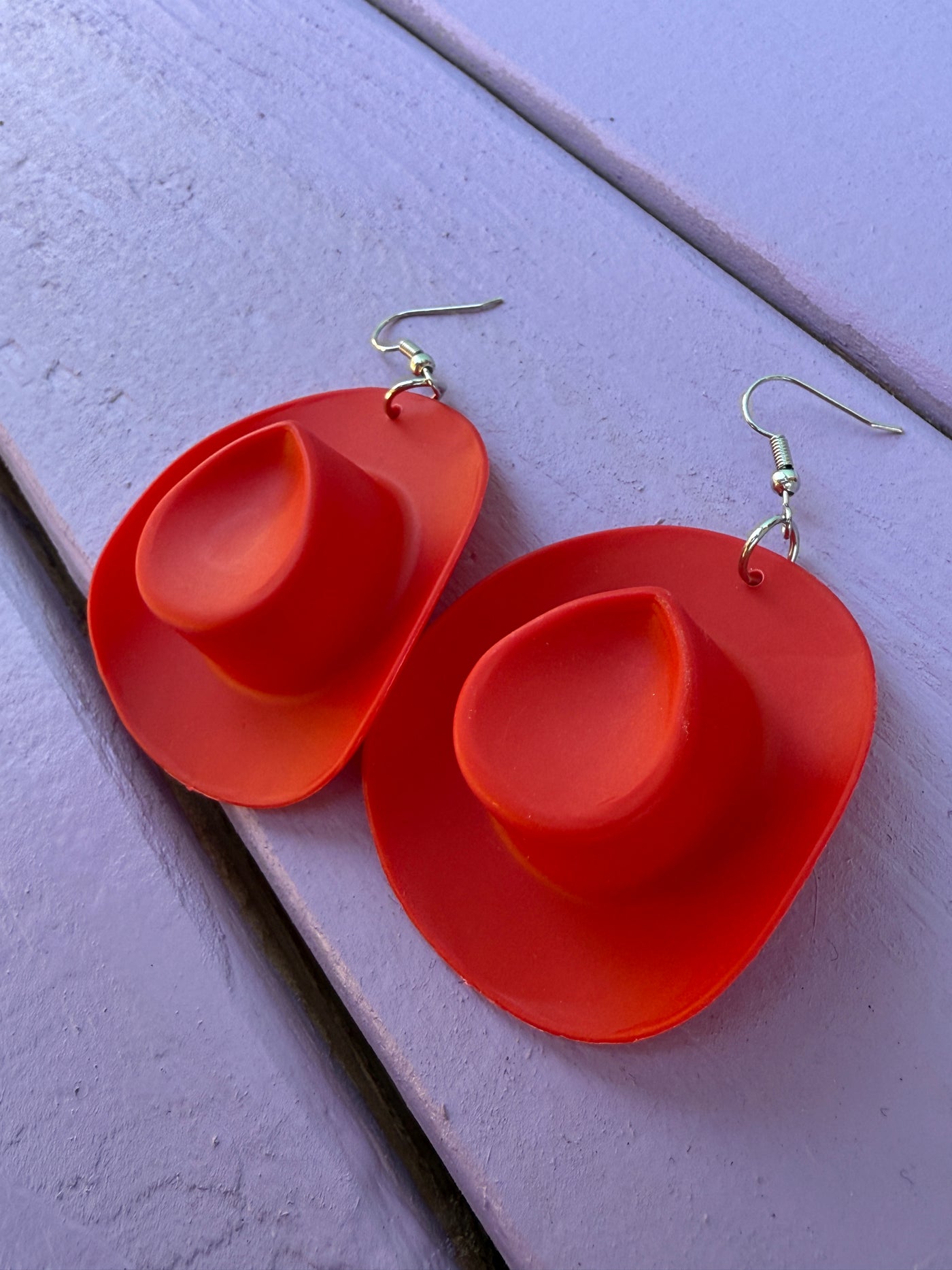 Red Cowboy Hat Earrings