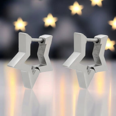 Star Clasp Stainless Steel Earrings