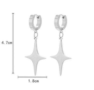 Sparkle clasp earrings -stainless steel plated