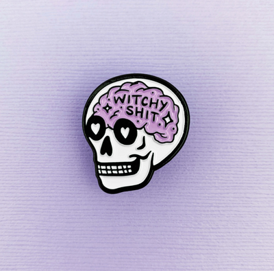 Witchy Shit - Skull Enamel Pin