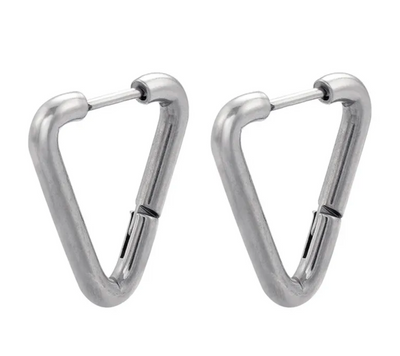 Carabiner Clasp  Stainless Steel Earrings