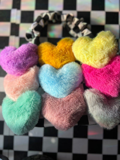 Sensory Overload Checkers and Fuzzy Hearts Purse