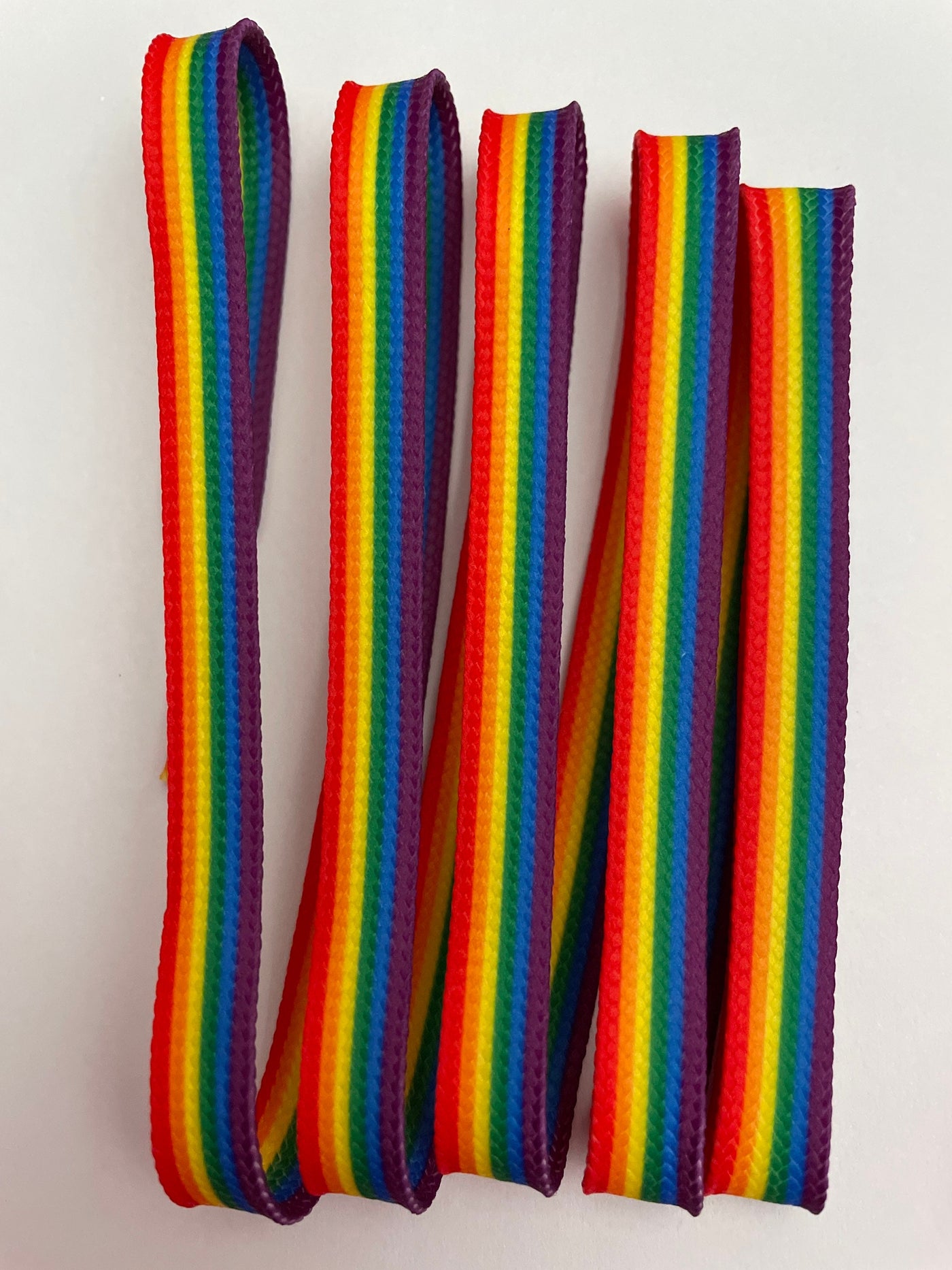 Rainbow Stripe – 96 inch 6MM Narrow STYLE Waxed Roller Skate Laces